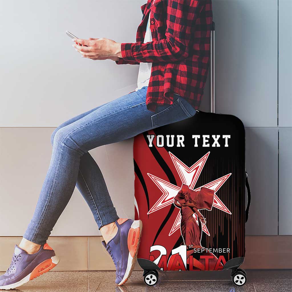 Personalized Malta Independence Day Luggage Cover Maltese Cross With Independence Monument LT18