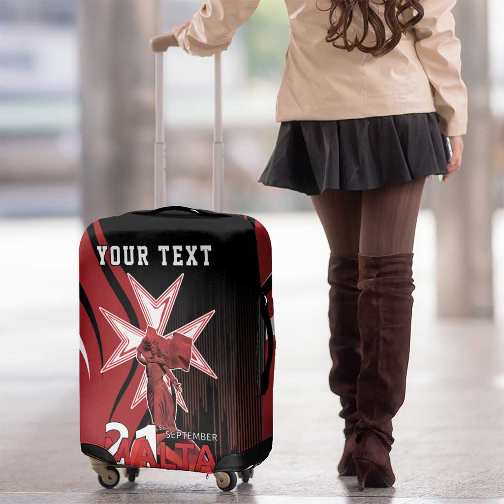 Personalized Malta Independence Day Luggage Cover Maltese Cross With Independence Monument LT18