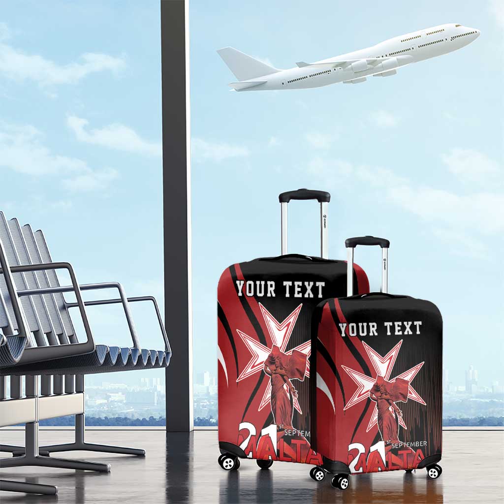 Personalized Malta Independence Day Luggage Cover Maltese Cross With Independence Monument LT18