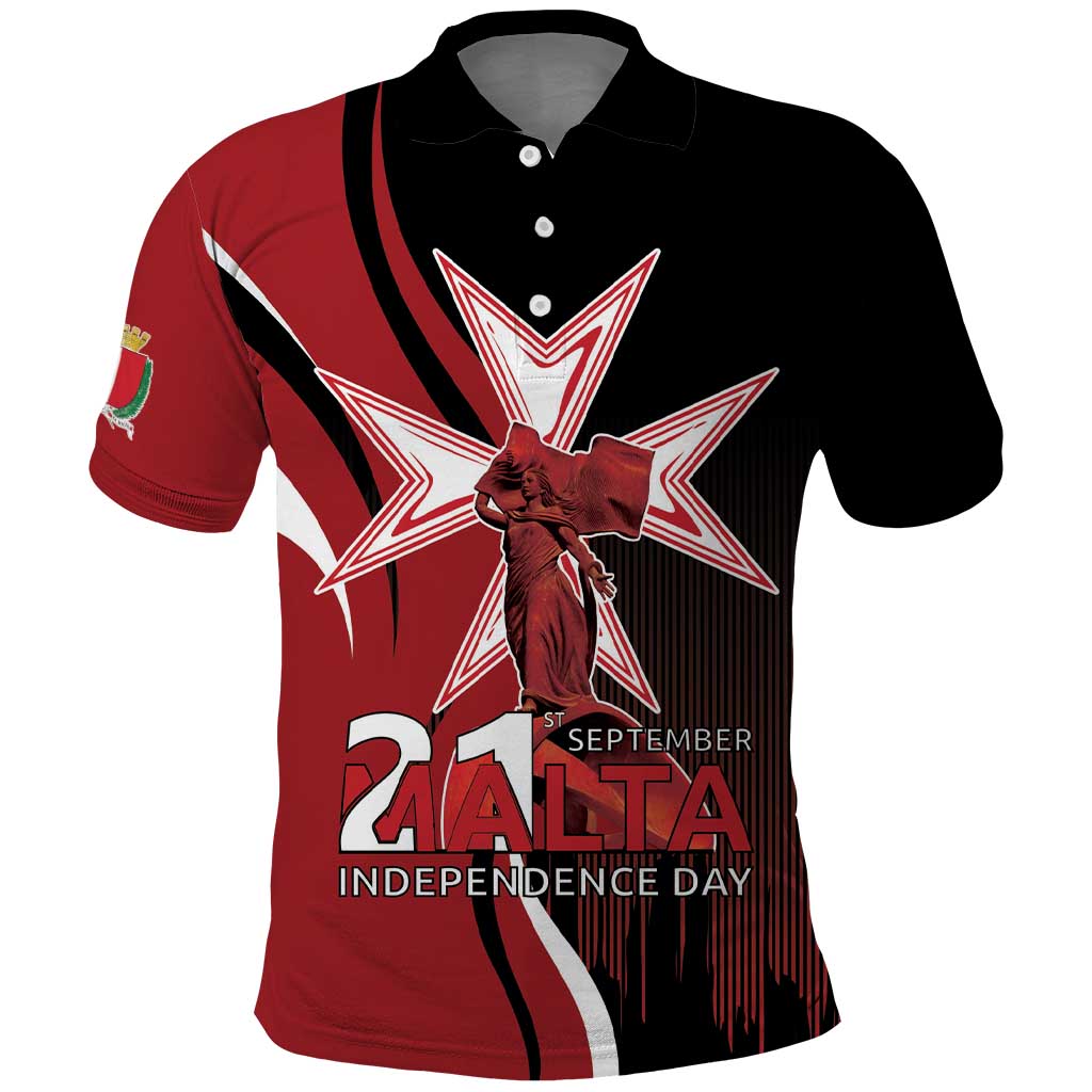 Personalized Malta Independence Day Polo Shirt Maltese Cross With Independence Monument LT18
