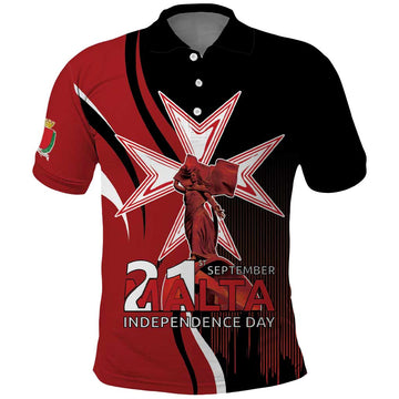 Personalized Malta Independence Day Polo Shirt Maltese Cross With Independence Monument LT18