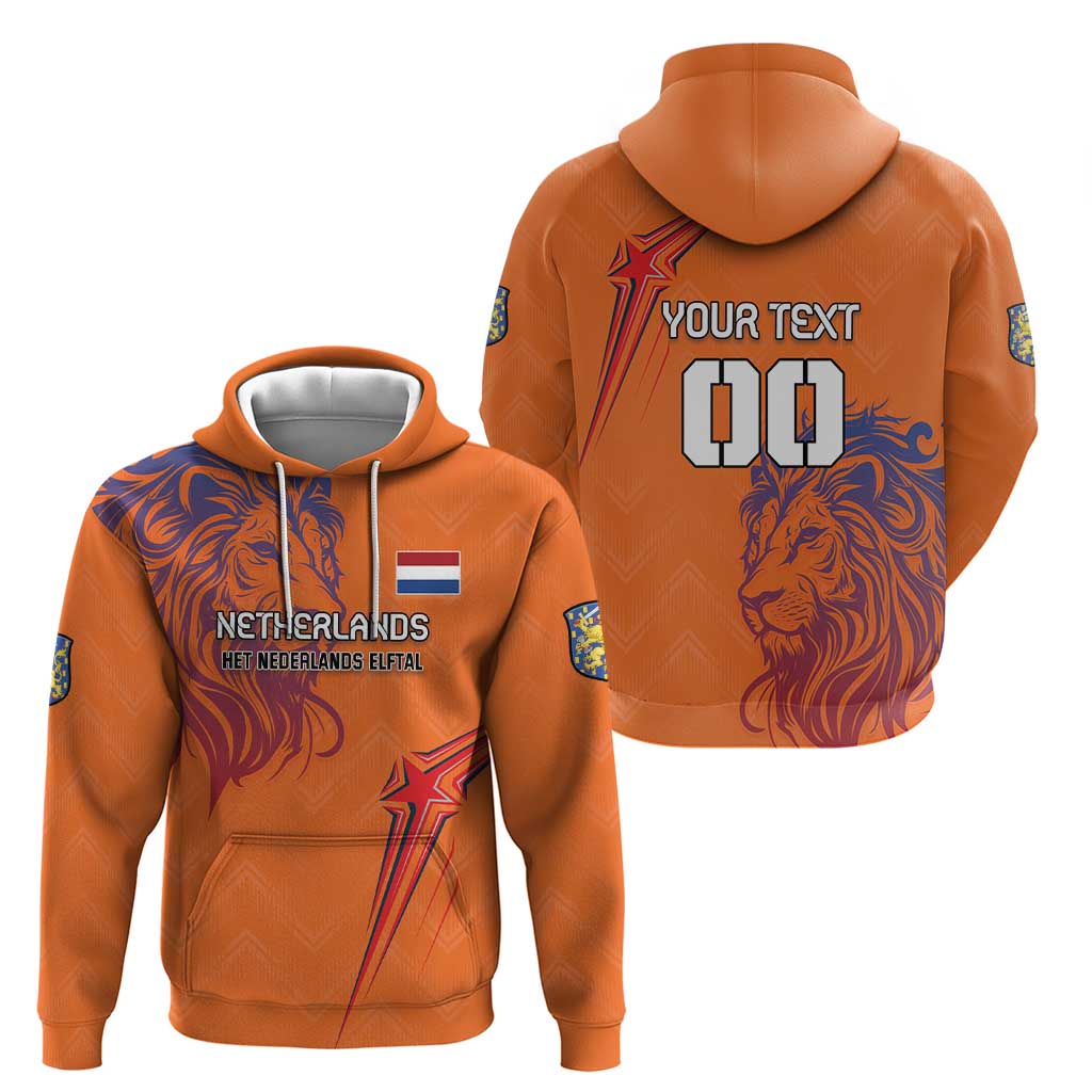 Custom Netherlands Football Hoodie Oranje Lion LT18