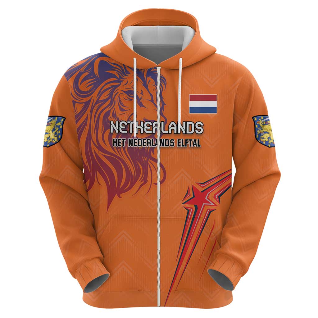 Custom Netherlands Football Hoodie Oranje Lion LT18