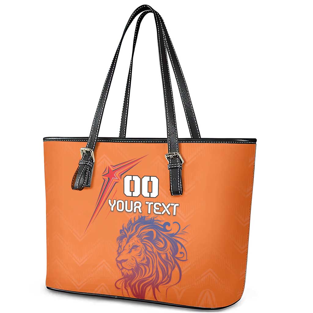 Custom Netherlands Football Leather Tote Bag Oranje Lion LT18