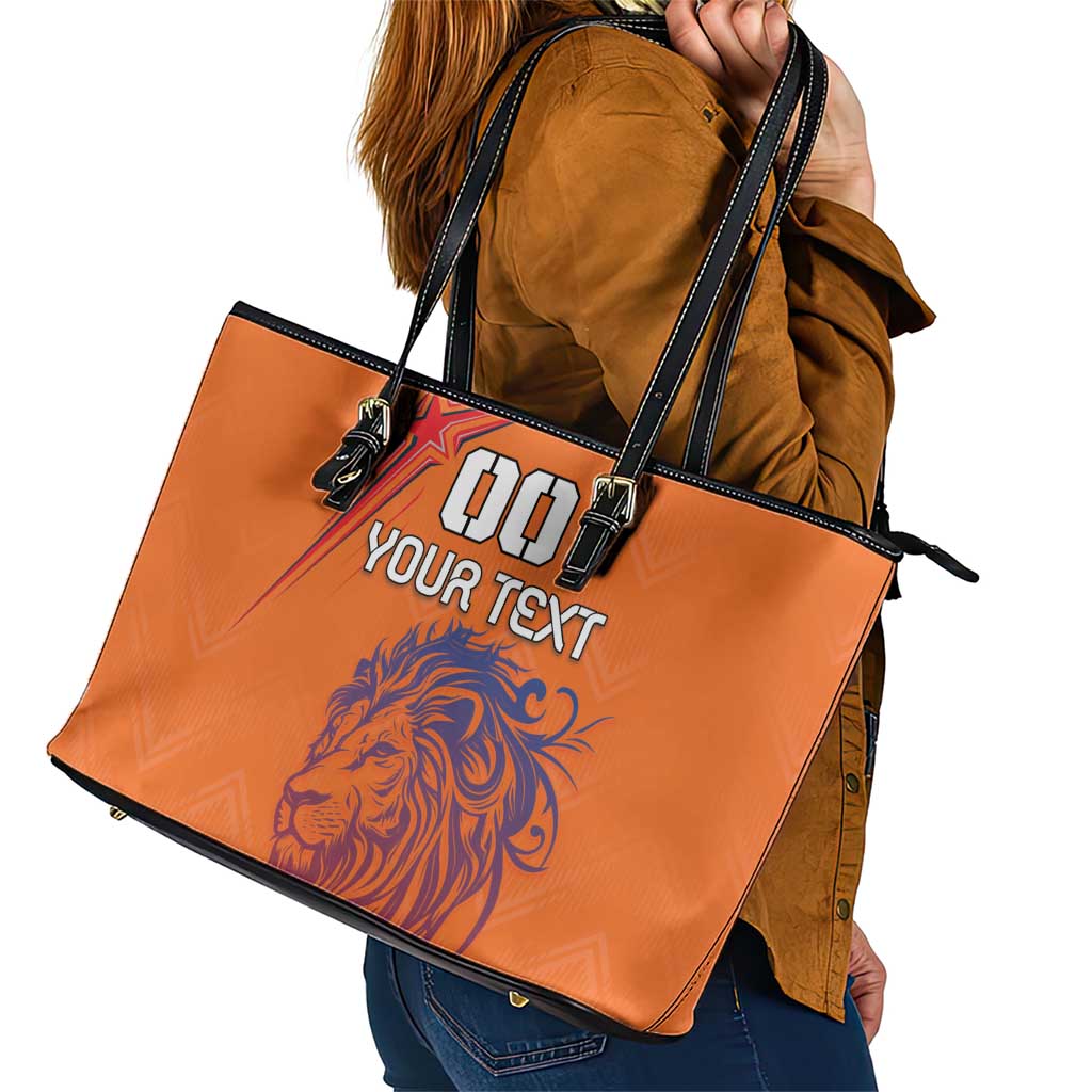 Custom Netherlands Football Leather Tote Bag Oranje Lion LT18