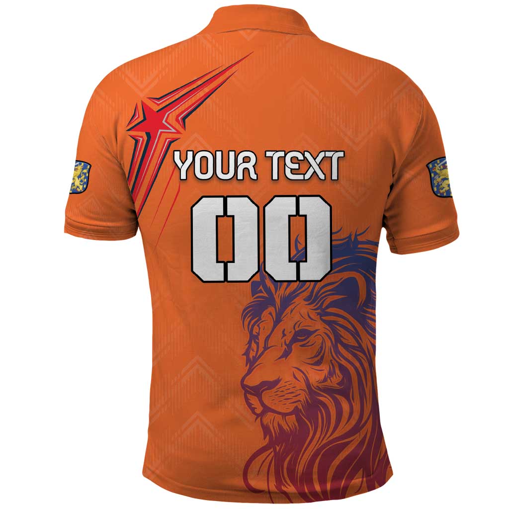 Custom Netherlands Football Polo Shirt Oranje Lion LT18