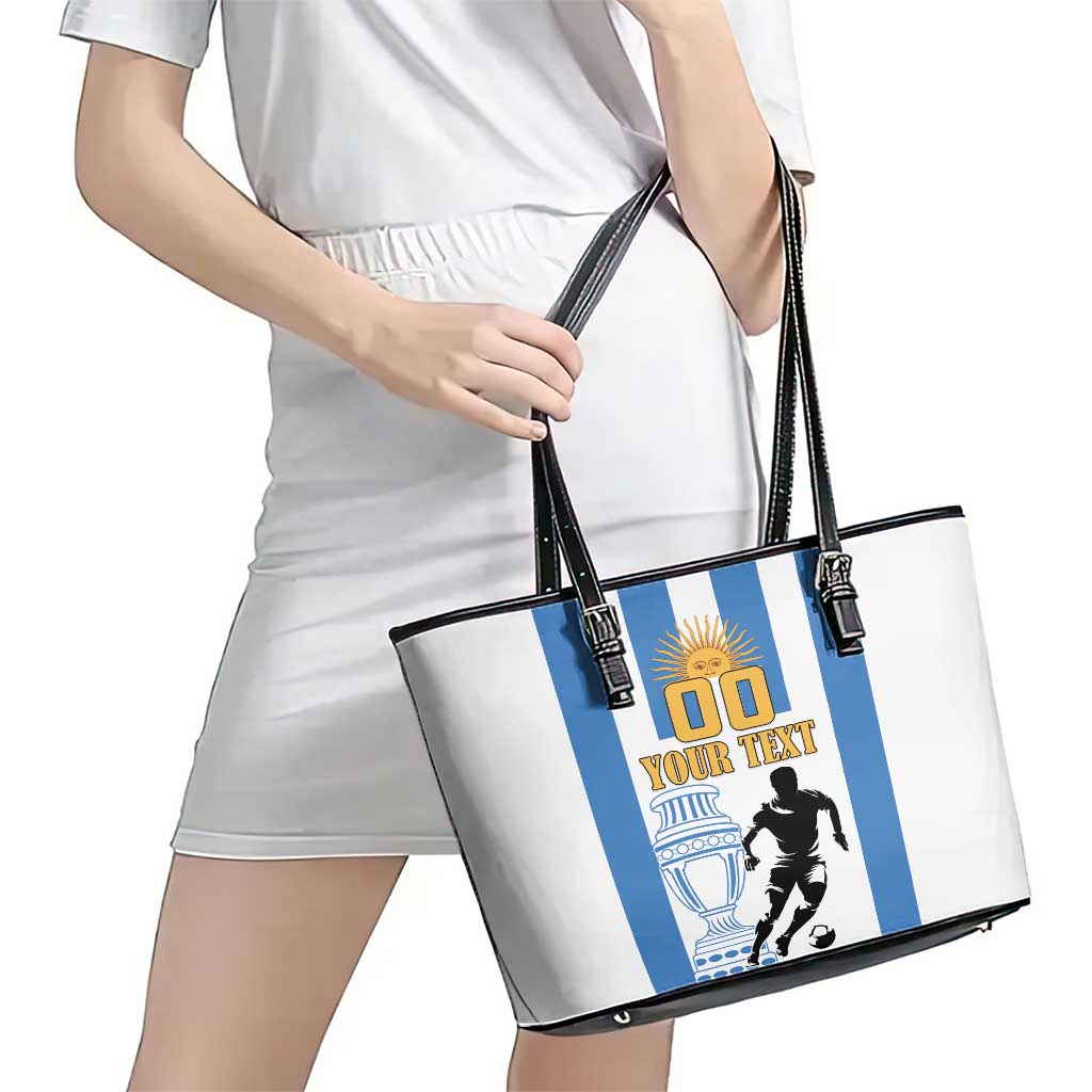Custom Argentina Football Leather Tote Bag We Are The Champions LT18