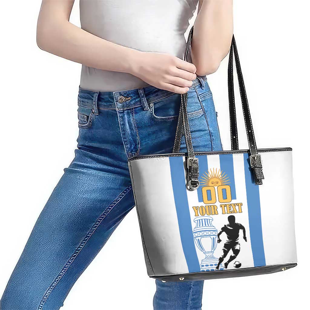 Custom Argentina Football Leather Tote Bag We Are The Champions LT18