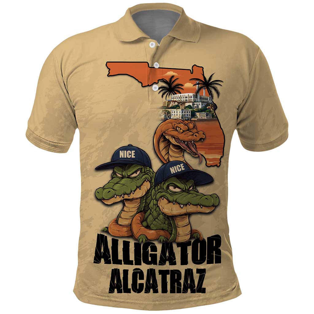 Alligator Alcatraz Prison Florida Everglades Polo Shirt LT18