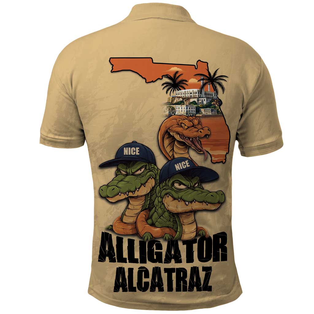 Alligator Alcatraz Prison Florida Everglades Polo Shirt LT18