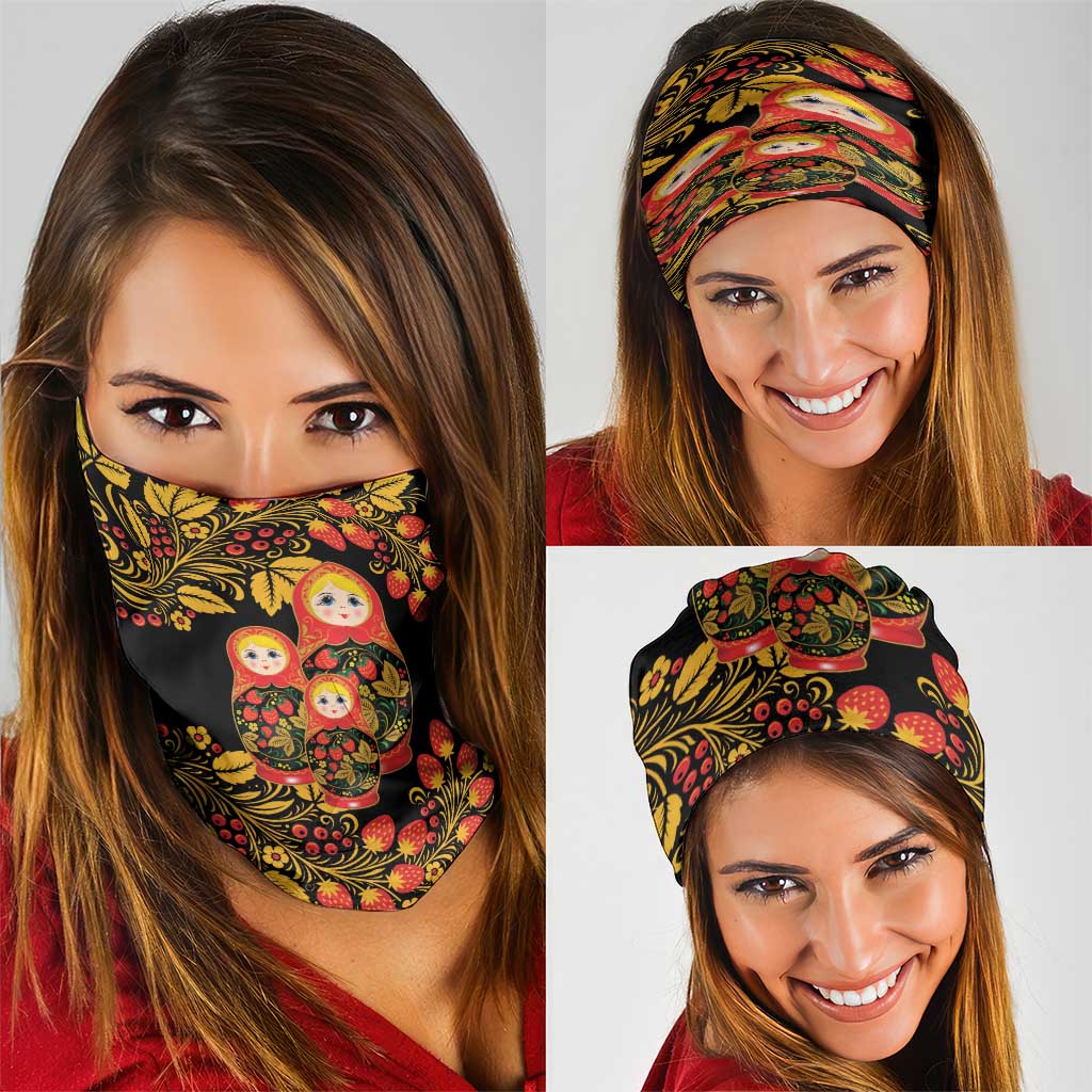 Russian Matryoshka Doll Neck Gaiter Khokhloma Patterns LT18