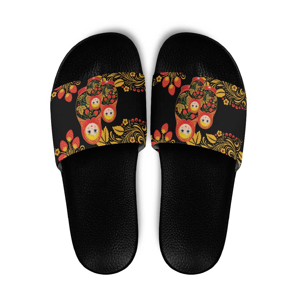 Russian Matryoshka Doll Slide Sandals Khokhloma Patterns LT18