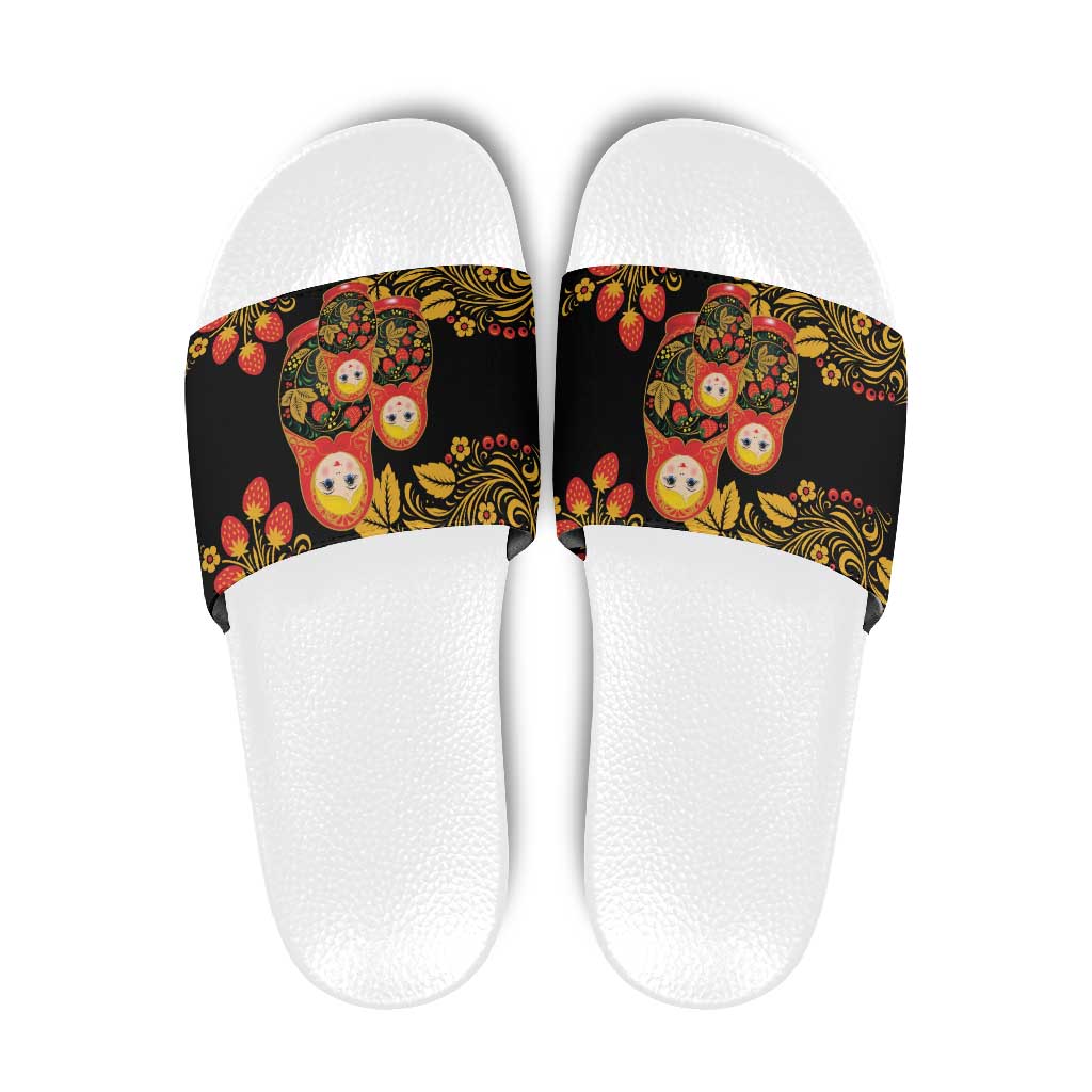 Russian Matryoshka Doll Slide Sandals Khokhloma Patterns LT18