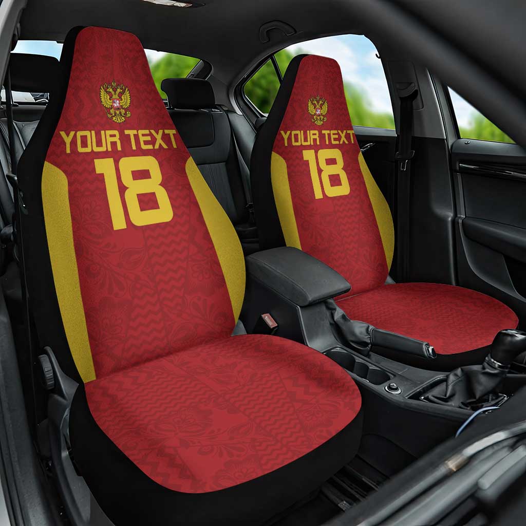 Custom Russia Football Car Seat Cover Nashi Parni Khokhloma Style - Red LT18