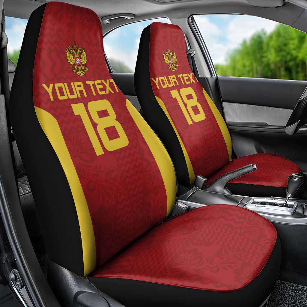 Custom Russia Football Car Seat Cover Nashi Parni Khokhloma Style - Red LT18