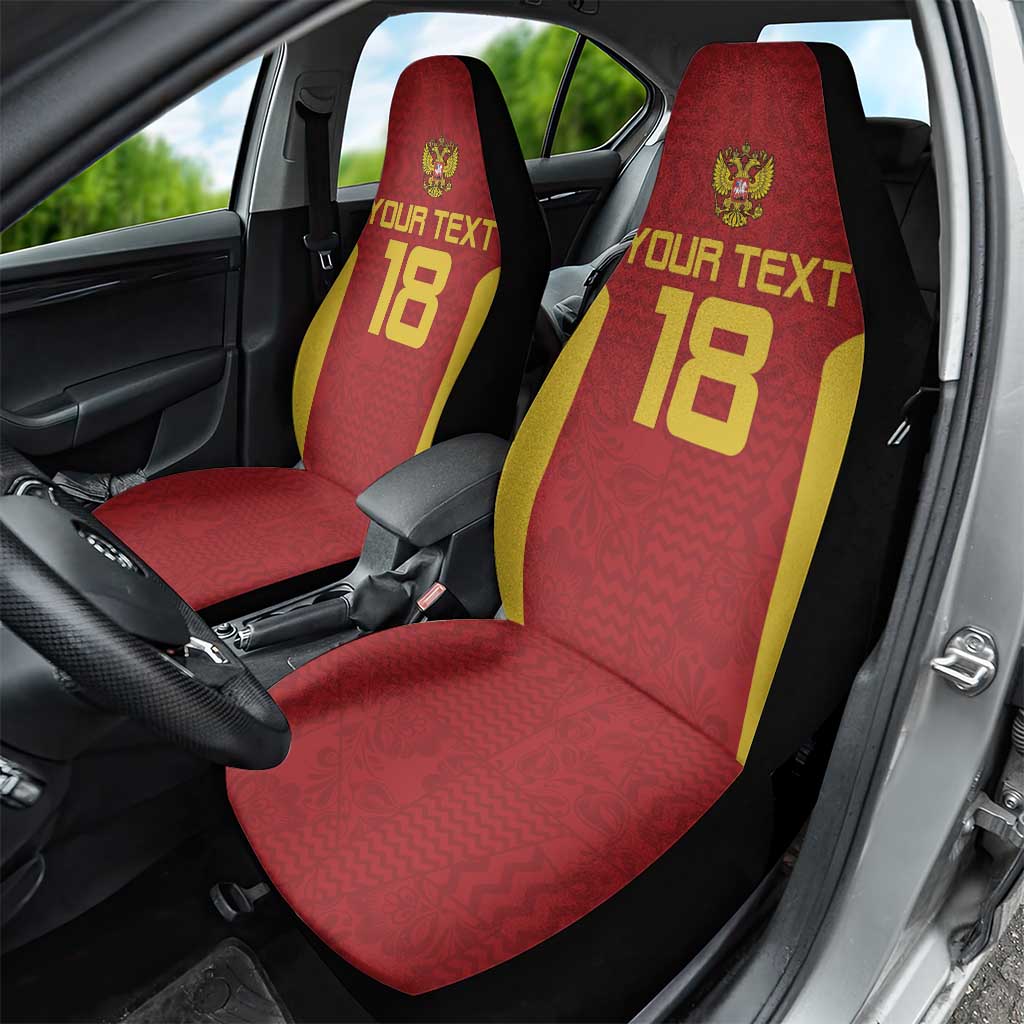 Custom Russia Football Car Seat Cover Nashi Parni Khokhloma Style - Red LT18
