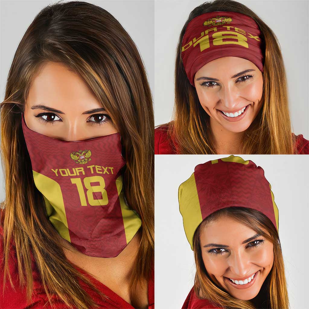 Custom Russia Football Neck Gaiter Nashi Parni Khokhloma Style - Red LT18