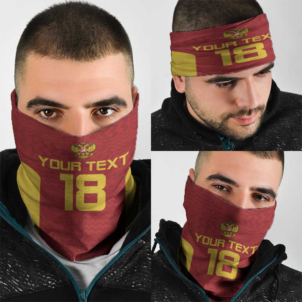 Custom Russia Football Neck Gaiter Nashi Parni Khokhloma Style - Red LT18