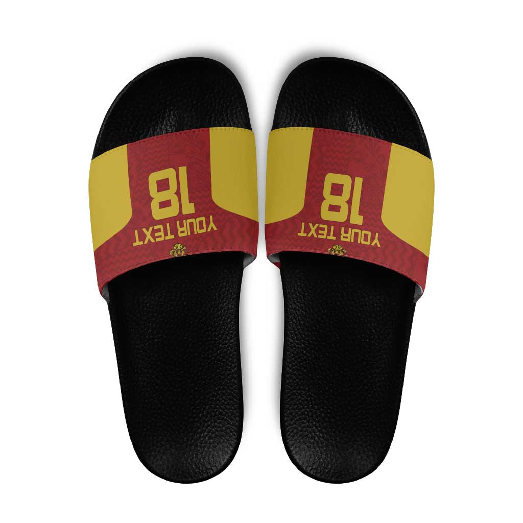 Custom Russia Football Slide Sandals Nashi Parni Khokhloma Style - Red LT18
