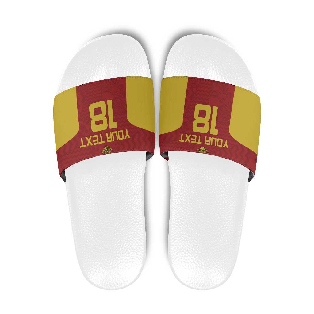 Custom Russia Football Slide Sandals Nashi Parni Khokhloma Style - Red LT18