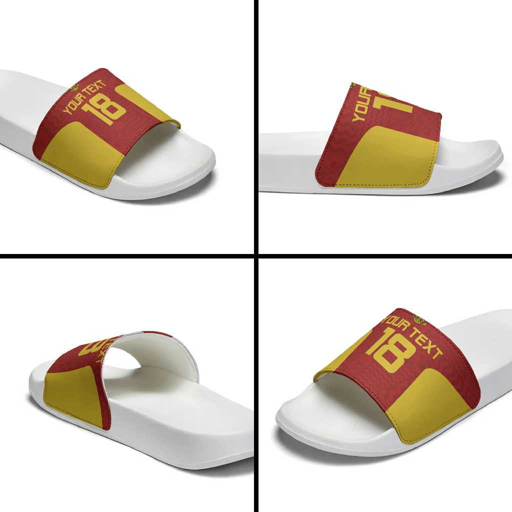 Custom Russia Football Slide Sandals Nashi Parni Khokhloma Style - Red LT18
