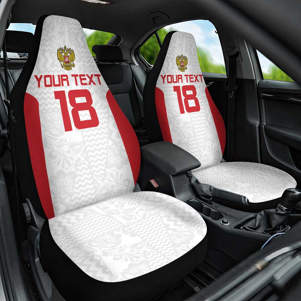 Custom Russia Football Car Seat Cover Nashi Parni Khokhloma Style - White LT18