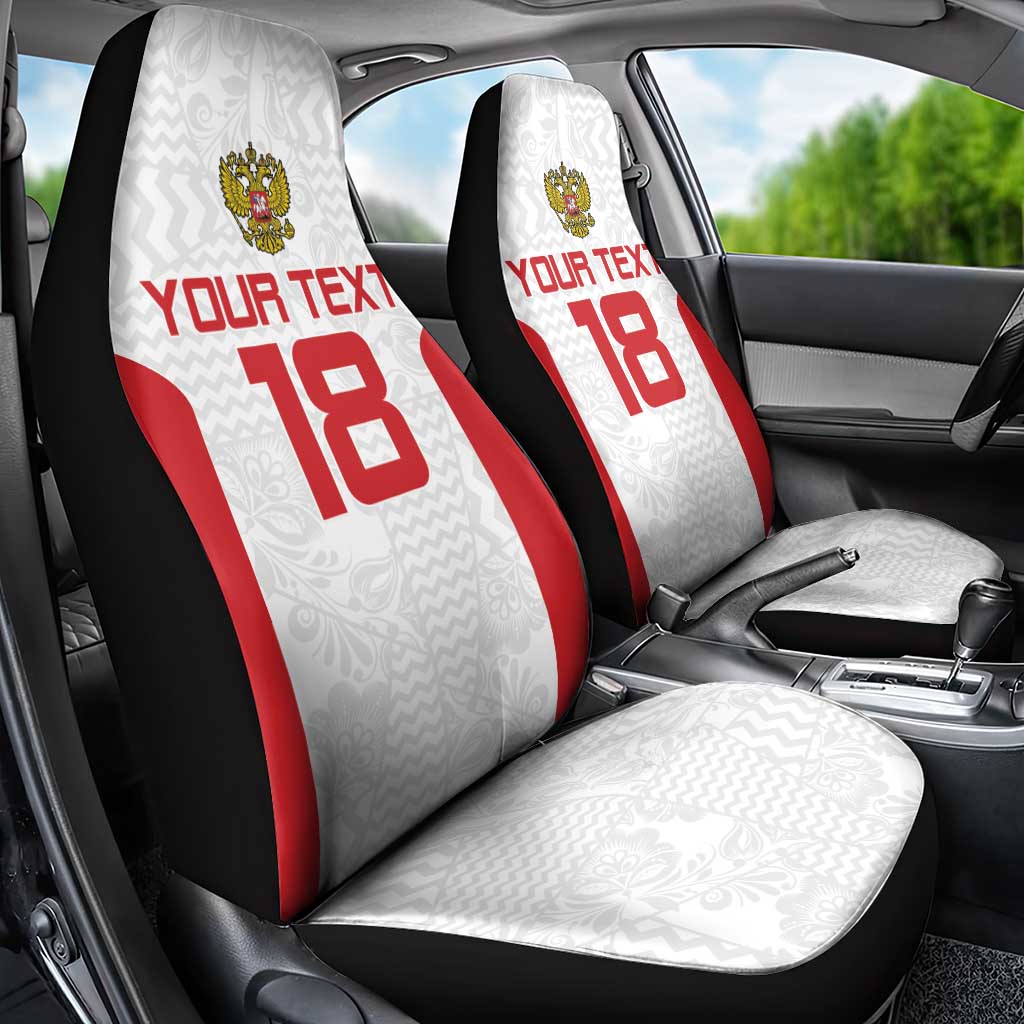 Custom Russia Football Car Seat Cover Nashi Parni Khokhloma Style - White LT18