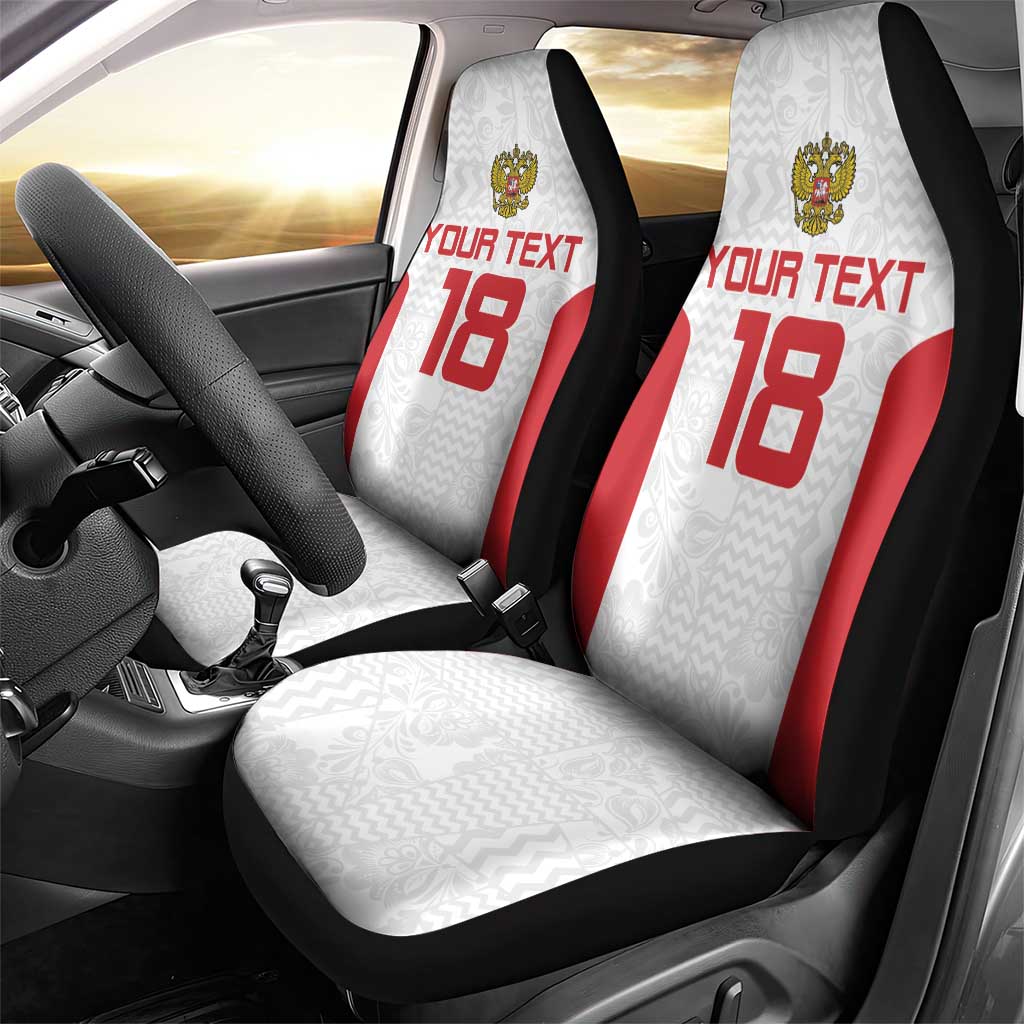 Custom Russia Football Car Seat Cover Nashi Parni Khokhloma Style - White LT18
