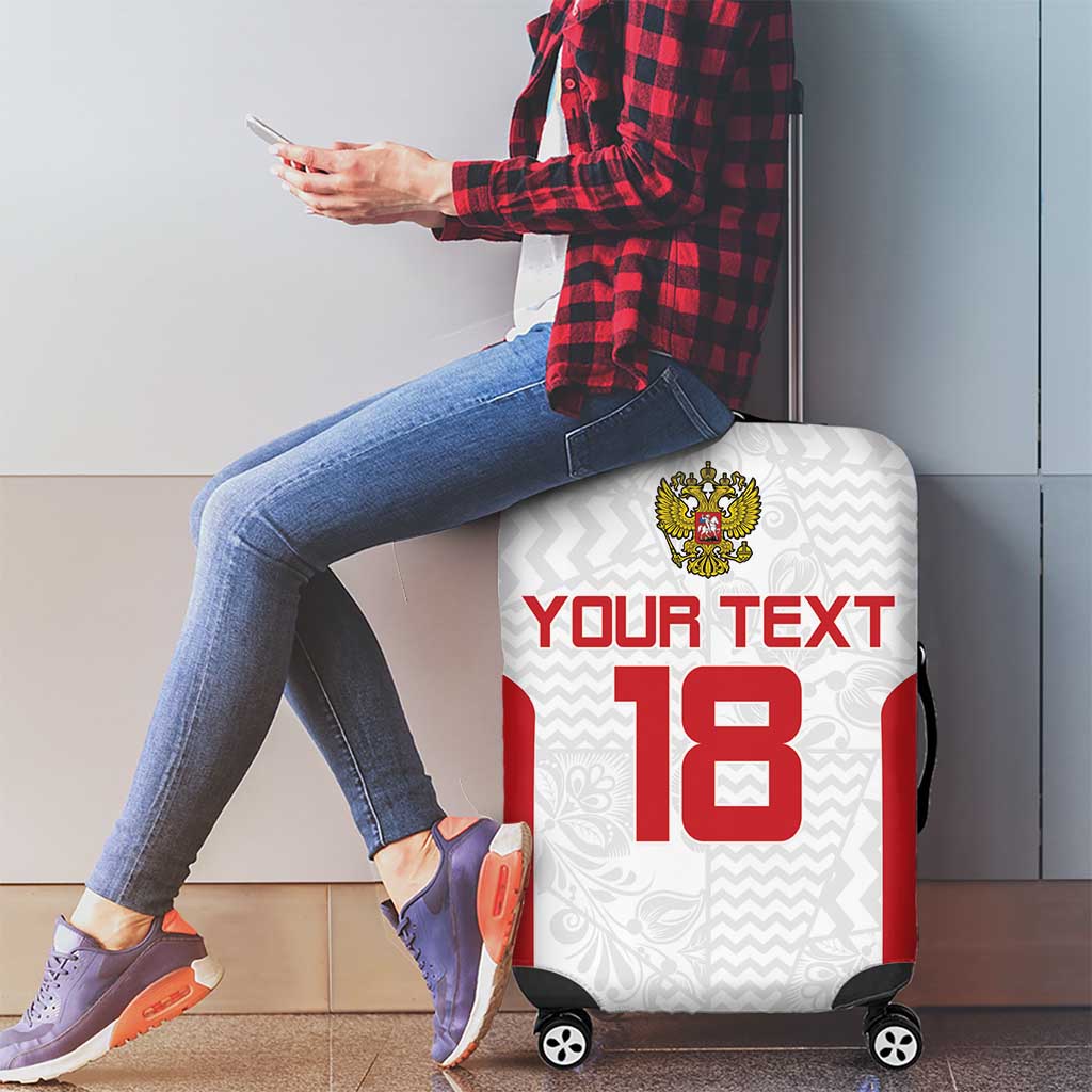 Custom Russia Football Luggage Cover Nashi Parni Khokhloma Style - White LT18