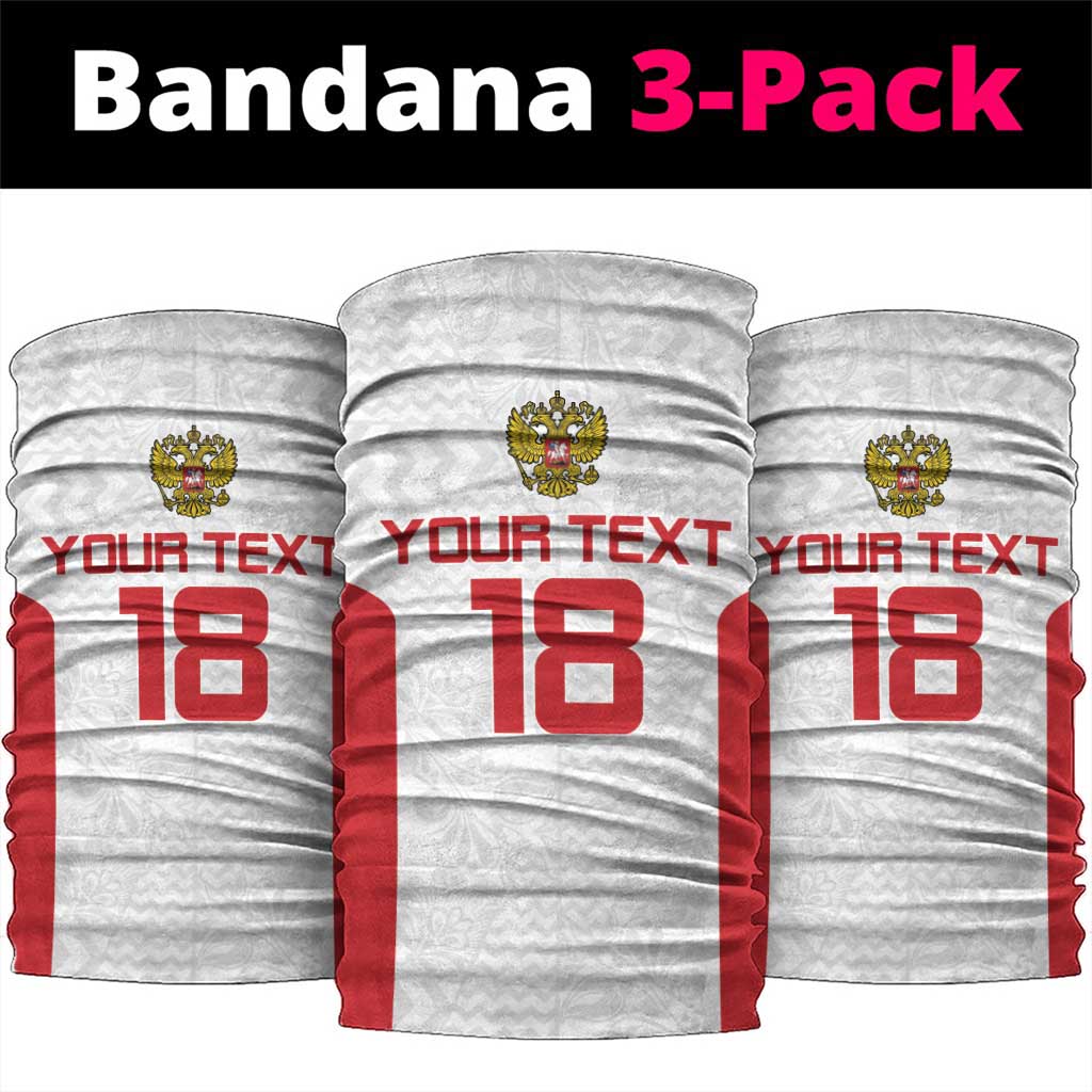 Custom Russia Football Neck Gaiter Nashi Parni Khokhloma Style - White LT18