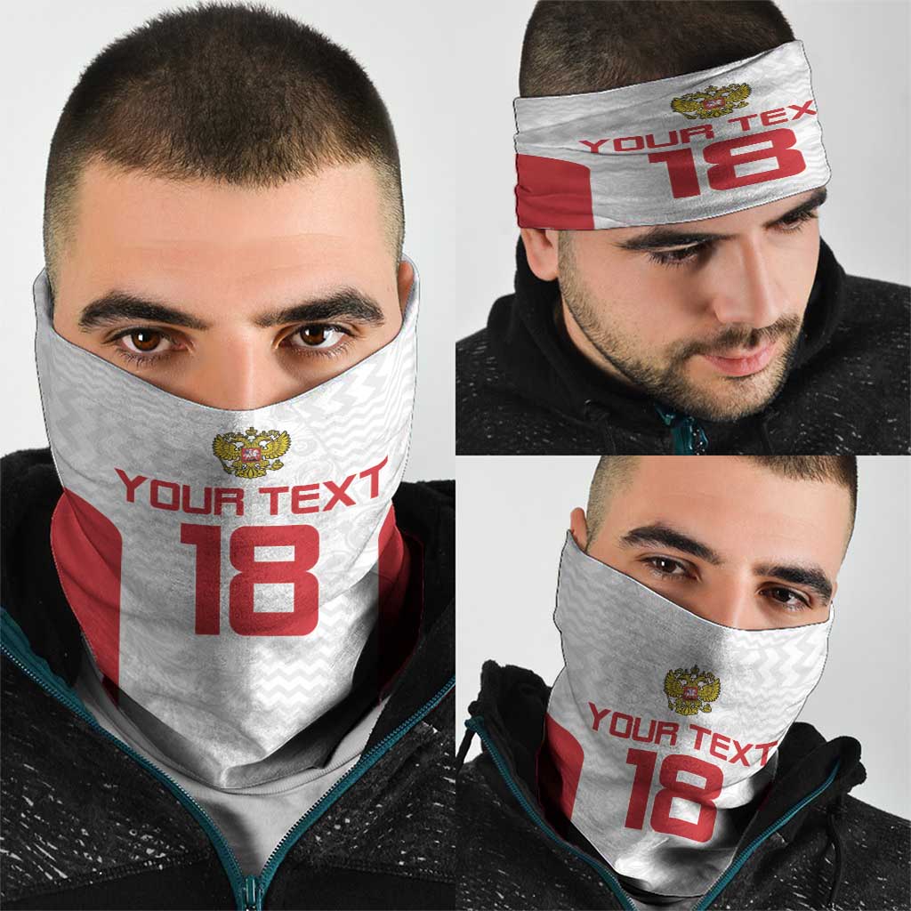 Custom Russia Football Neck Gaiter Nashi Parni Khokhloma Style - White LT18