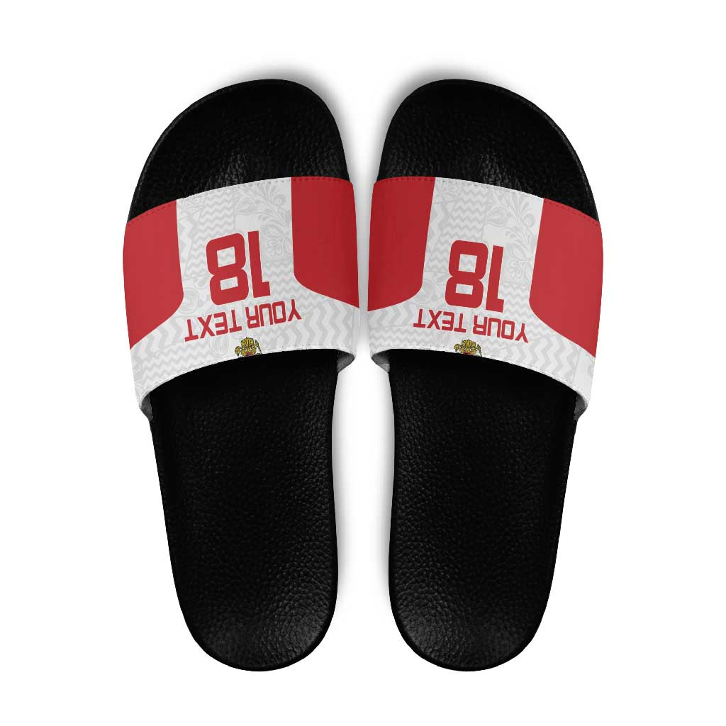 Custom Russia Football Slide Sandals Nashi Parni Khokhloma Style - White LT18