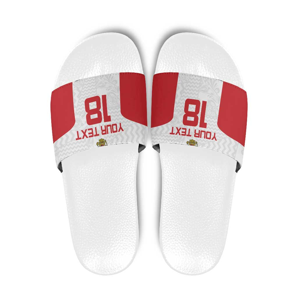 Custom Russia Football Slide Sandals Nashi Parni Khokhloma Style - White LT18