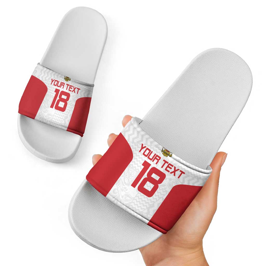 Custom Russia Football Slide Sandals Nashi Parni Khokhloma Style - White LT18