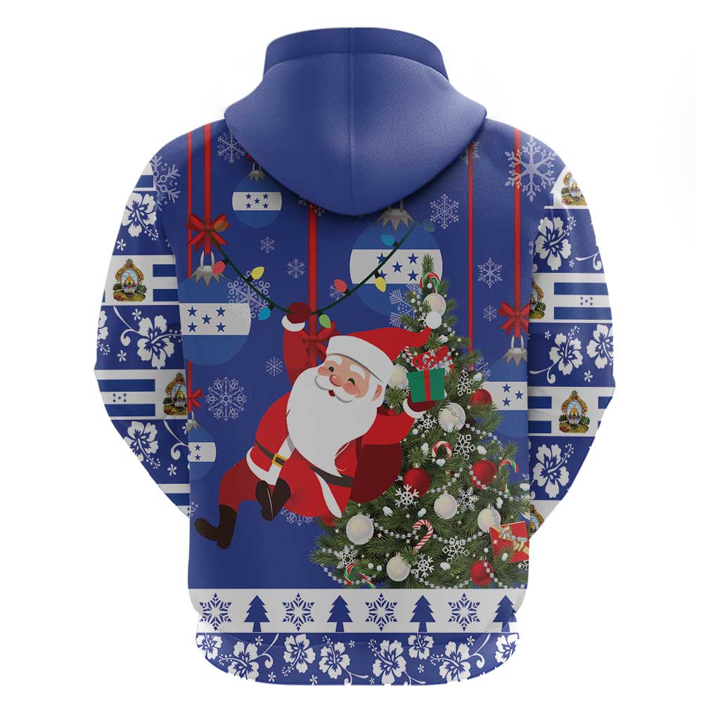 Honduras Santa Claus Christmas Hoodie Christmas Tree With Flag Background LT18