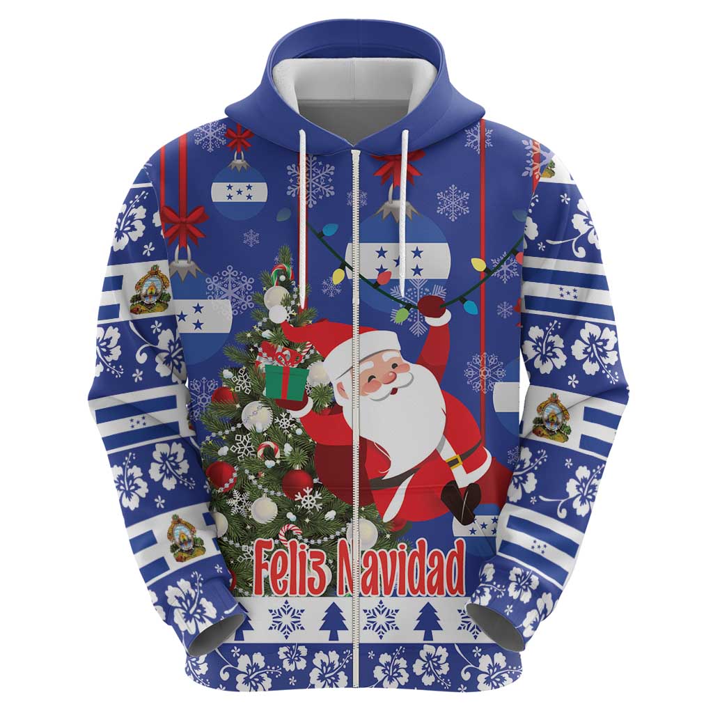 Honduras Santa Claus Christmas Hoodie Christmas Tree With Flag Background LT18