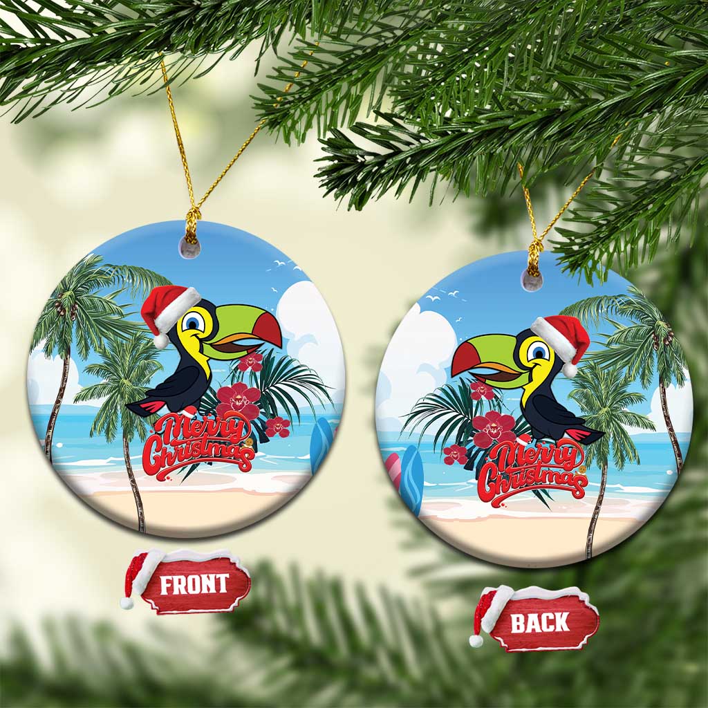 Belize Keel-billed Toucan Christmas Ceramic Ornament Black Orchid Christmas Beach Vibe LT18