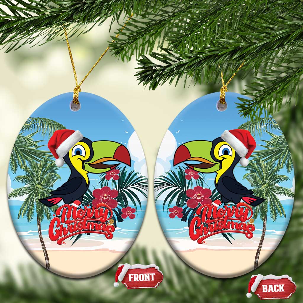 Belize Keel-billed Toucan Christmas Ceramic Ornament Black Orchid Christmas Beach Vibe LT18