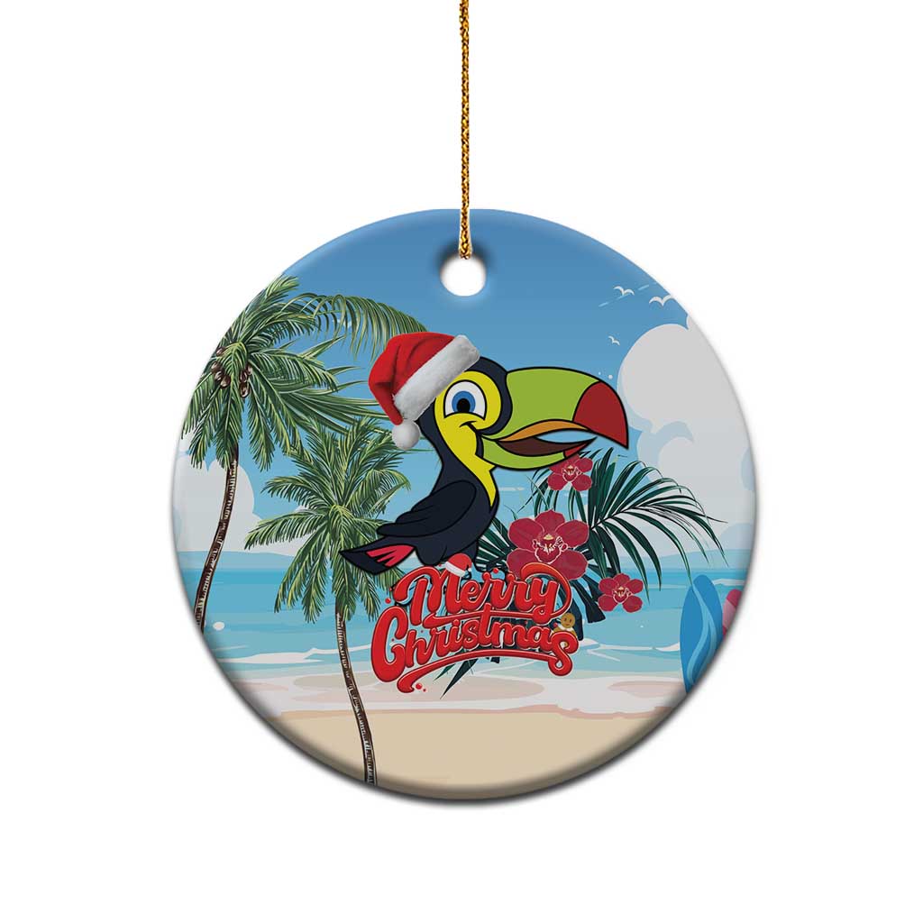 Belize Keel-billed Toucan Christmas Ceramic Ornament Black Orchid Christmas Beach Vibe LT18