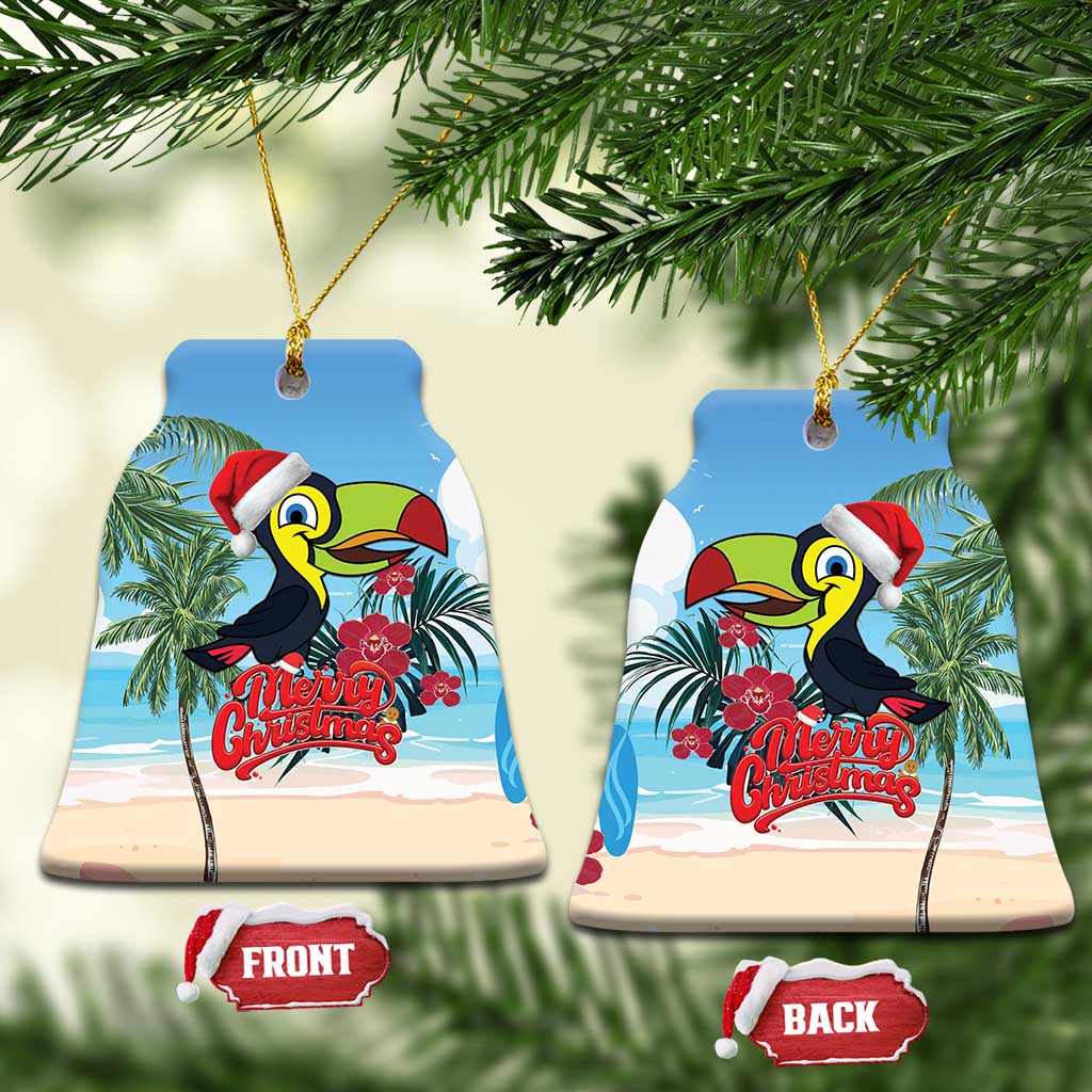 Belize Keel-billed Toucan Christmas Ceramic Ornament Black Orchid Christmas Beach Vibe LT18