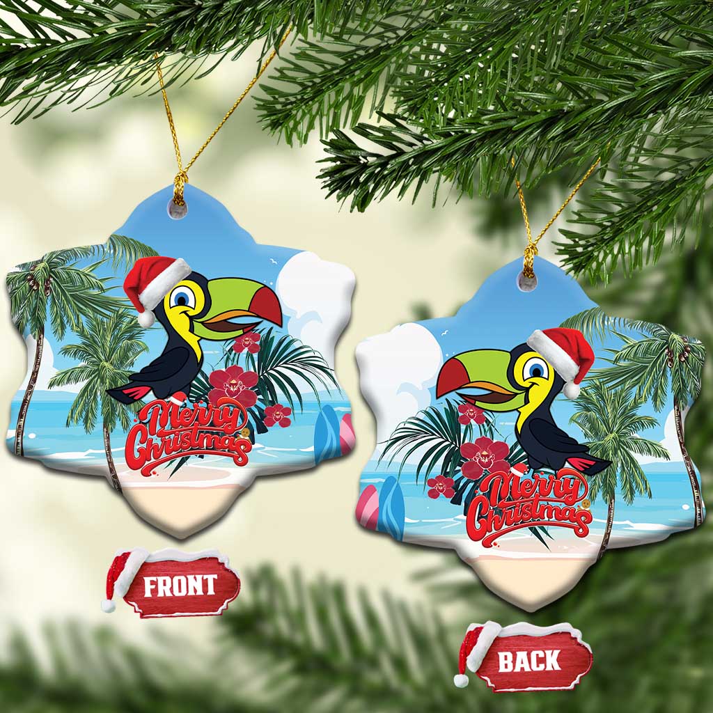 Belize Keel-billed Toucan Christmas Ceramic Ornament Black Orchid Christmas Beach Vibe LT18