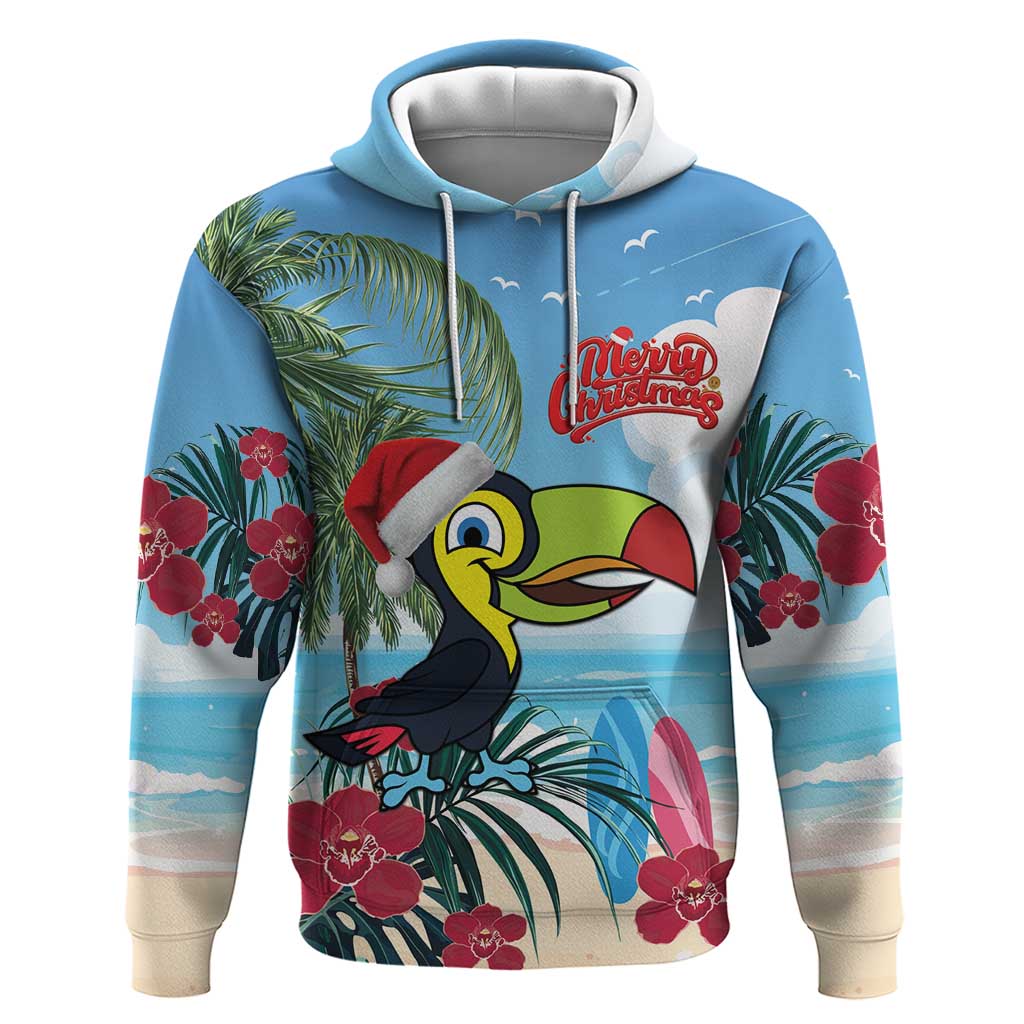 Belize Keel-billed Toucan Christmas Hoodie Black Orchid Christmas Beach Vibe LT18