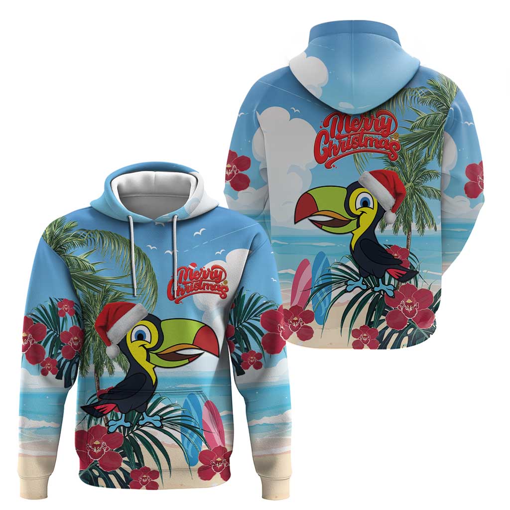 Belize Keel-billed Toucan Christmas Hoodie Black Orchid Christmas Beach Vibe LT18