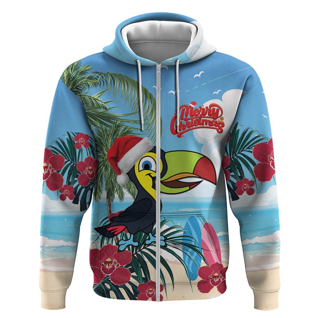 Belize Keel-billed Toucan Christmas Hoodie Black Orchid Christmas Beach Vibe LT18