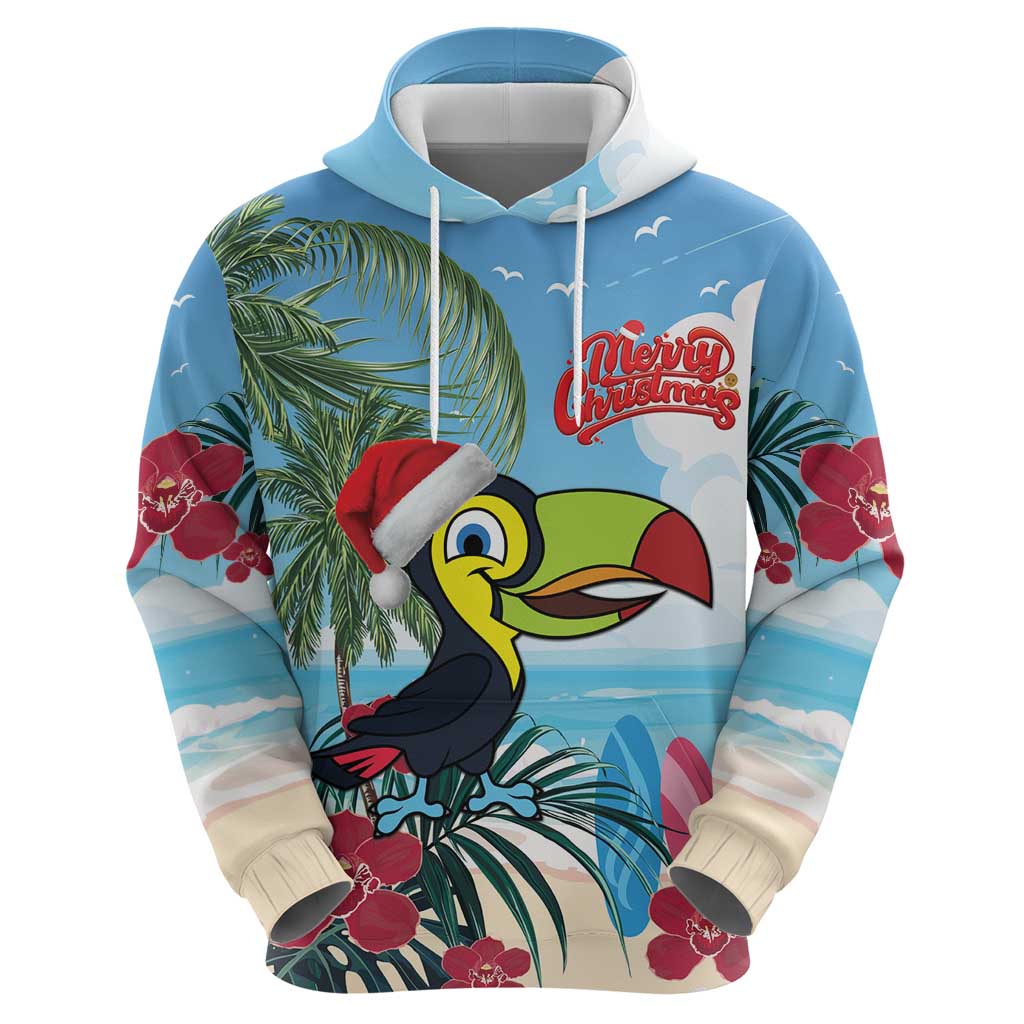 Belize Keel-billed Toucan Christmas Hoodie Black Orchid Christmas Beach Vibe LT18