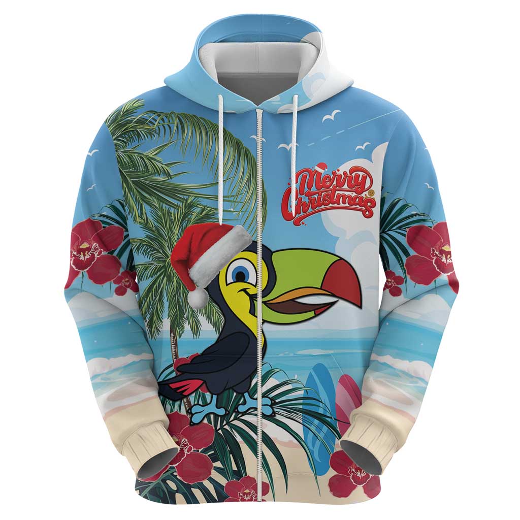 Belize Keel-billed Toucan Christmas Hoodie Black Orchid Christmas Beach Vibe LT18