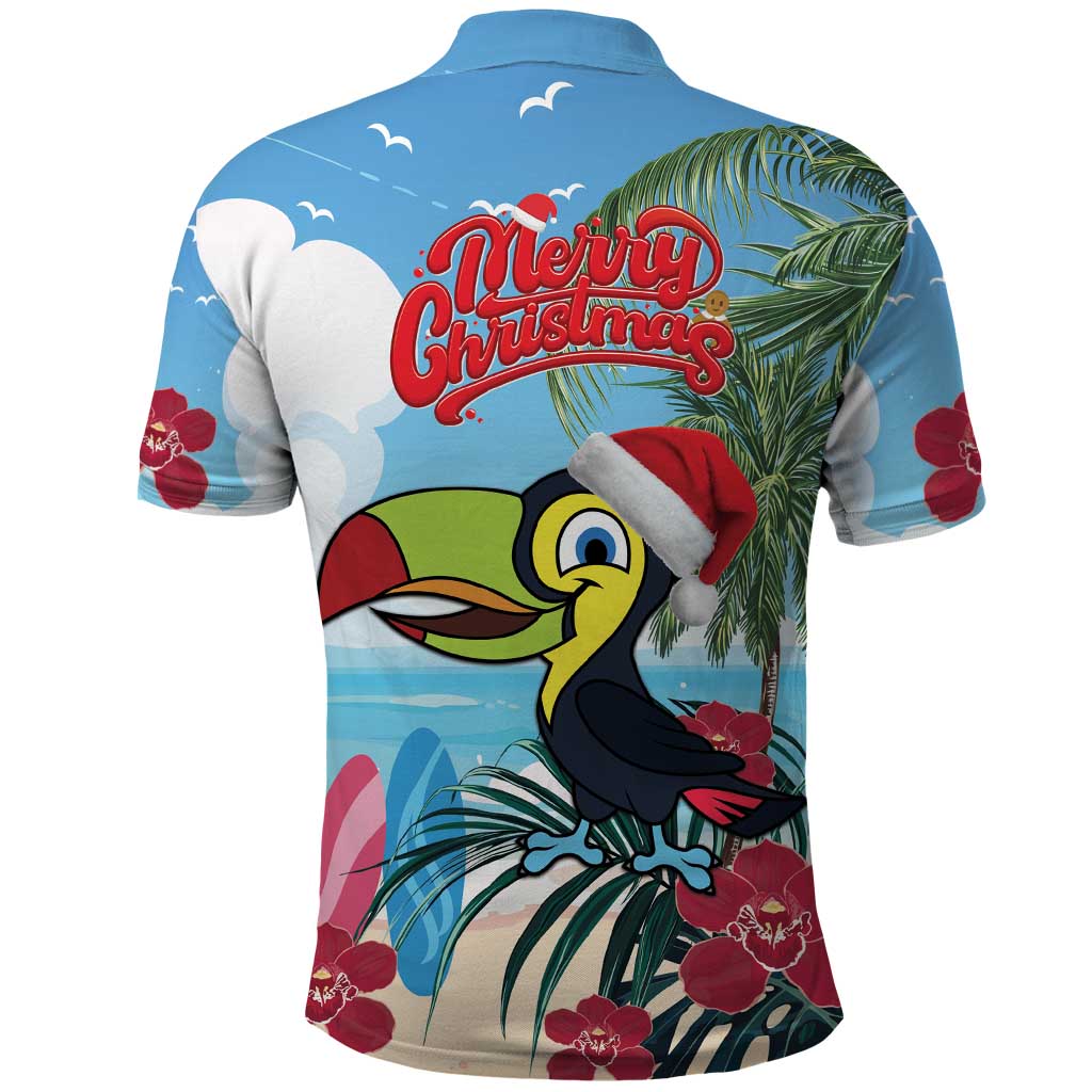 Belize Keel-billed Toucan Christmas Polo Shirt Black Orchid Christmas Beach Vibe LT18