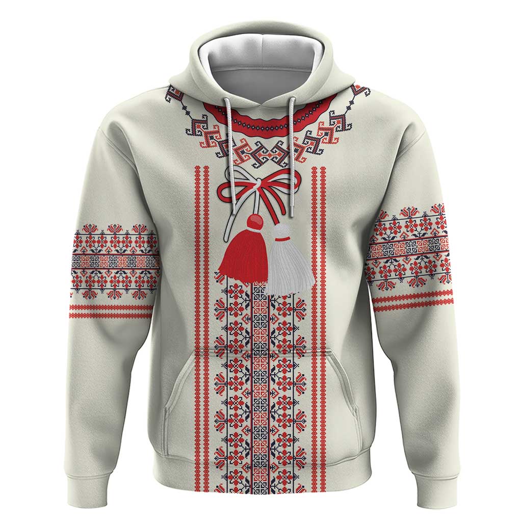 Happy Martisor Day Hoodie Traditional Romanian Folklore Pattern LT18