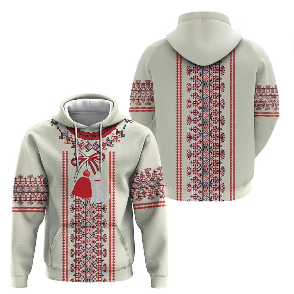 Happy Martisor Day Hoodie Traditional Romanian Folklore Pattern LT18