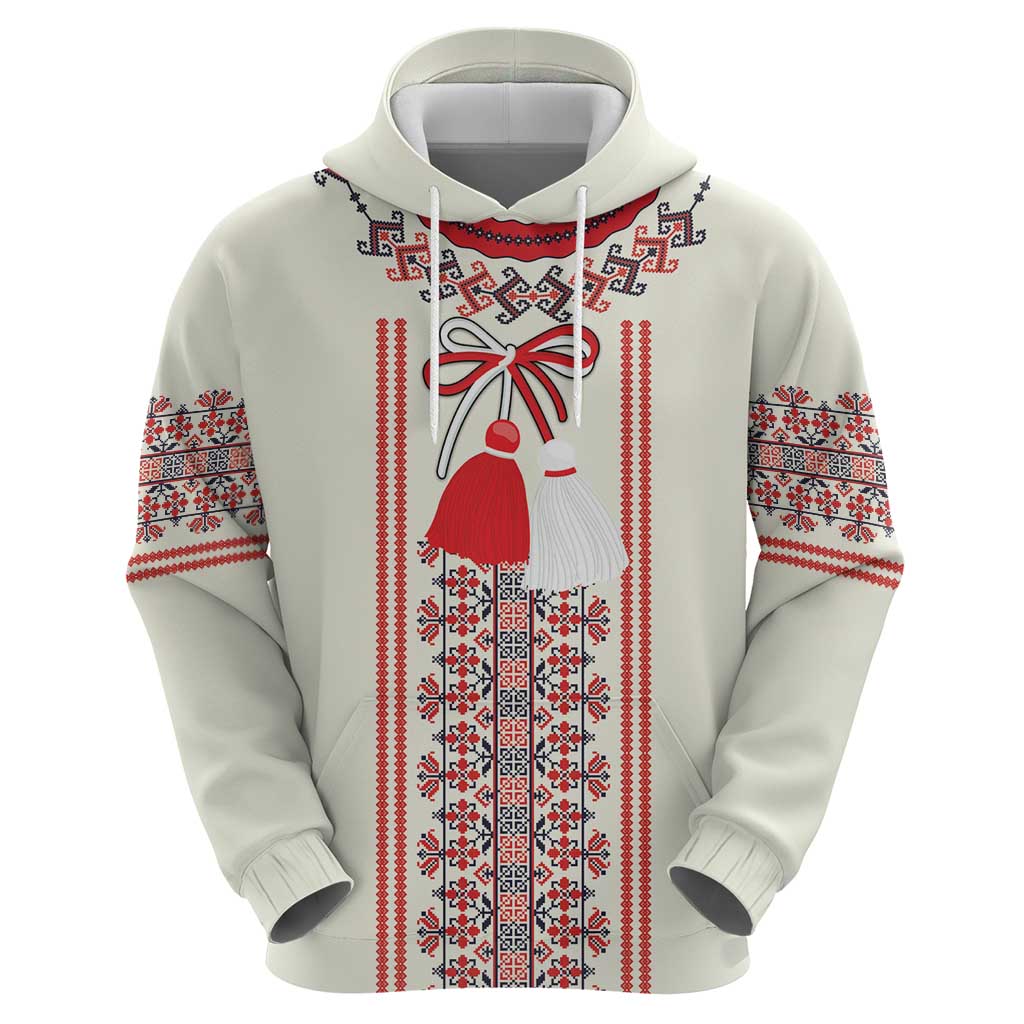 Happy Martisor Day Hoodie Traditional Romanian Folklore Pattern LT18